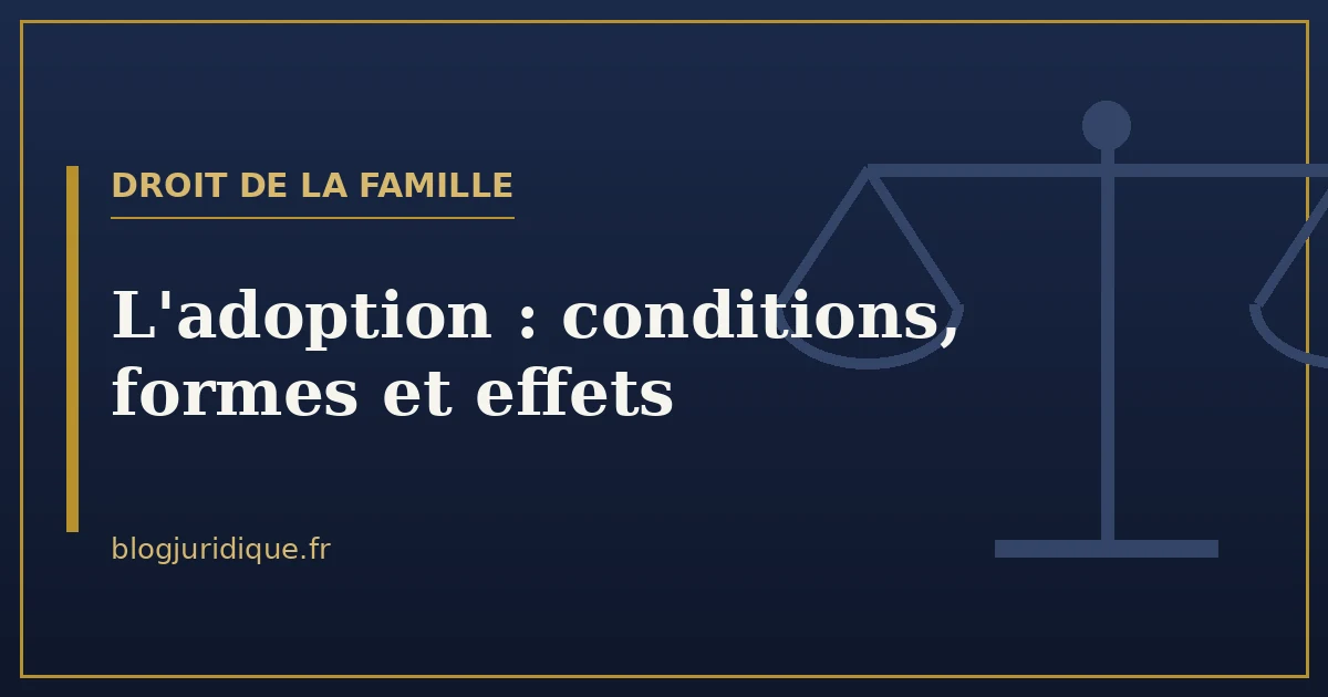 L'adoption : conditions, formes et effets