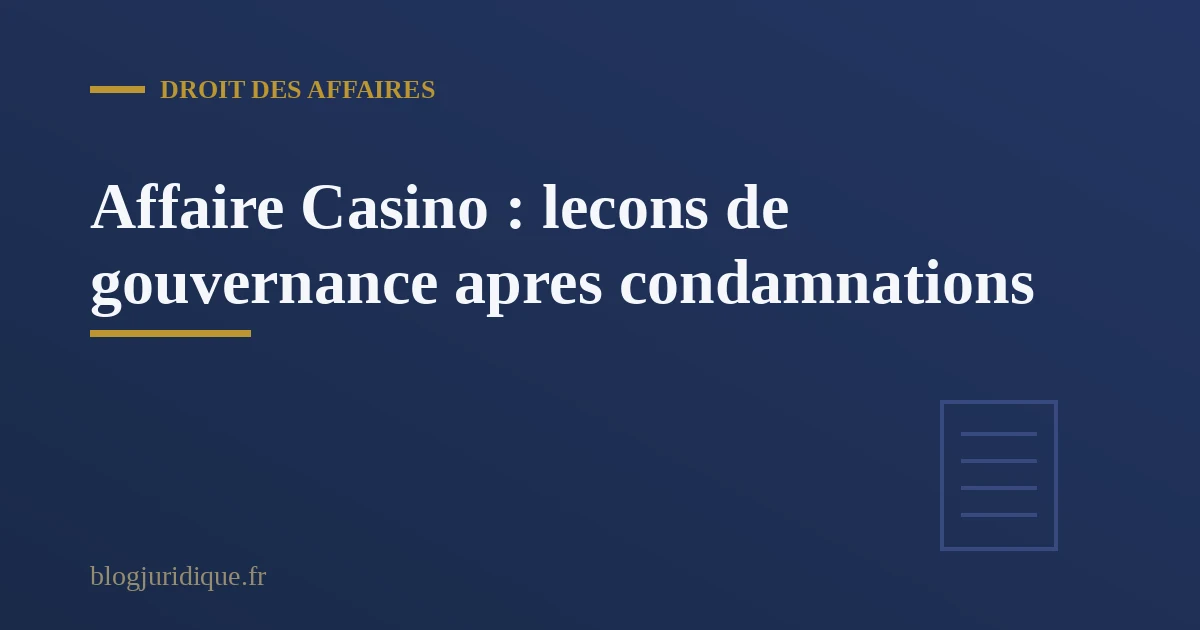 Illustration juridique de l'affaire Casino : corruption, manipulation de marché et délit d'initié