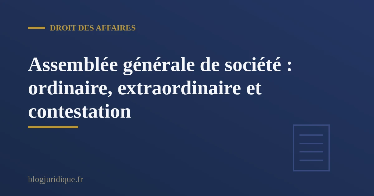 Document de convocation et ordre du jour dune assemblee generale dentreprise