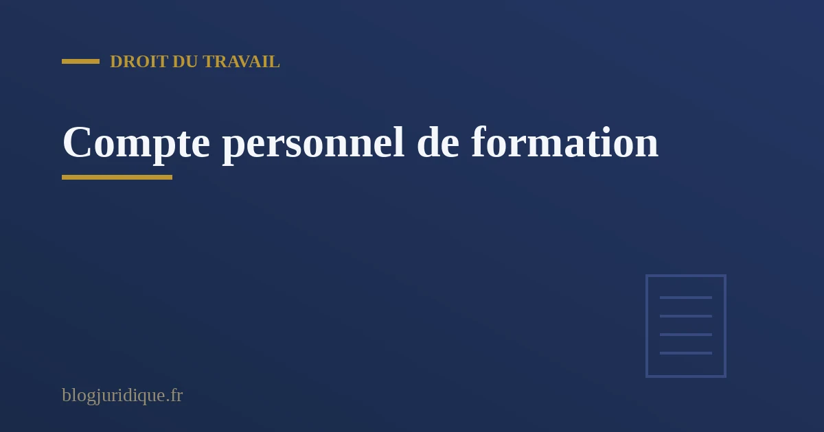 Illustration du compte personnel de formation et du financement de la formation professionnelle des salariés