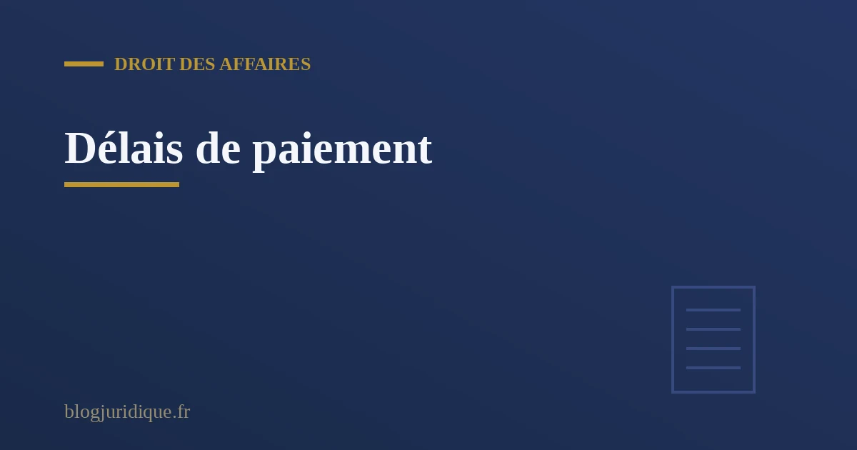 Illustration des délais de paiement entre entreprises et de leur encadrement légal