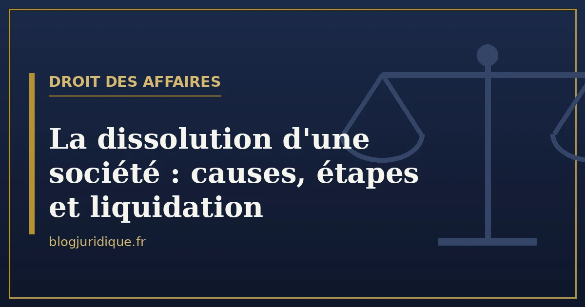 La dissolution d'une société : causes, étapes et liquidation