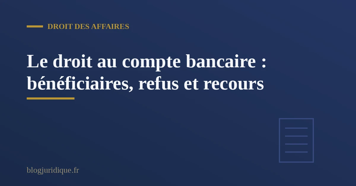 Document officiel de saisine de la Banque de France pour l'ouverture d'un compte bancaire