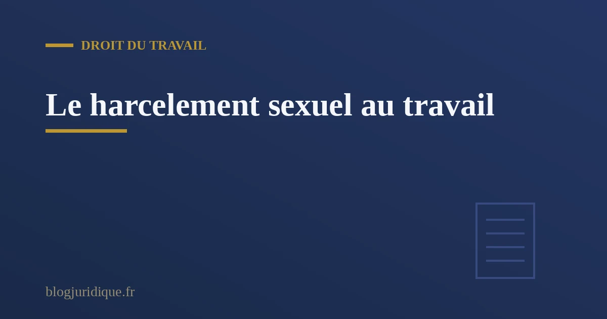 Salarié signalant des faits de harcèlement sexuel au travail à un référent