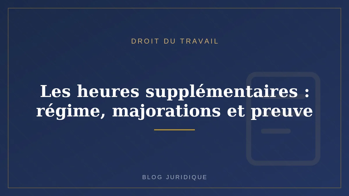 Les heures supplémentaires : régime, majorations et preuve