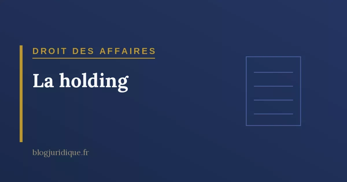 La holding : définition, intérêts juridiques et régimes fiscaux