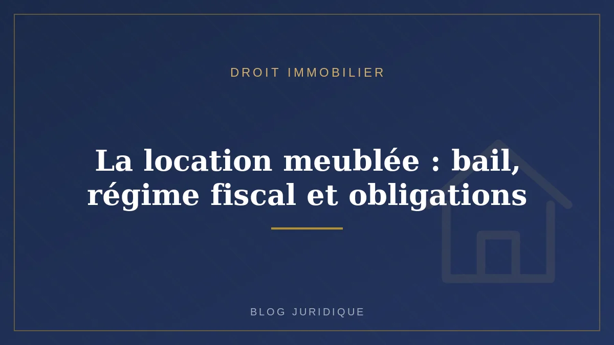 La location meublée : bail, régime fiscal et obligations