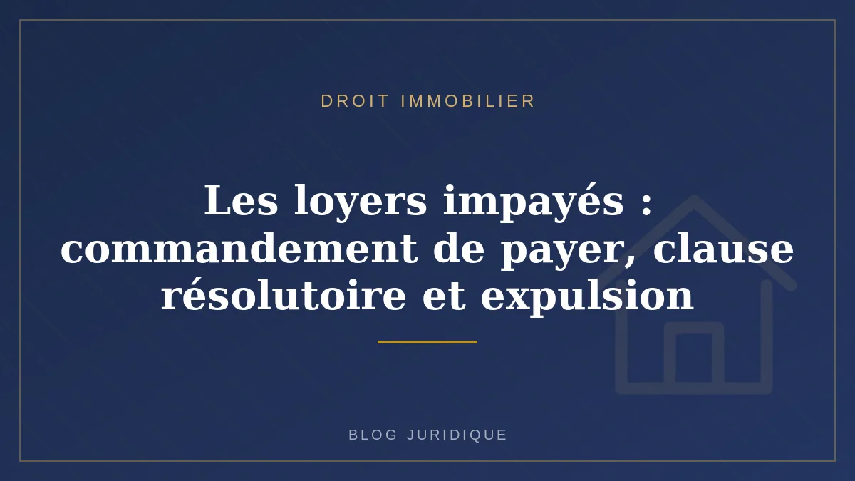 Les loyers impayés : commandement de payer, clause résolutoire et expulsion