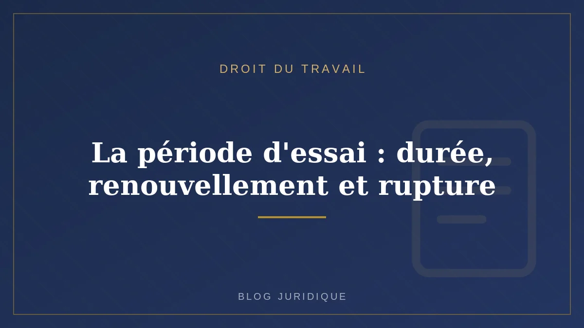 La période d'essai : durée, renouvellement et rupture