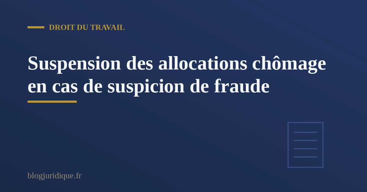 Illustration d'un demandeur d'emploi recevant une notification de suspension de ses allocations chômage pour fraude
