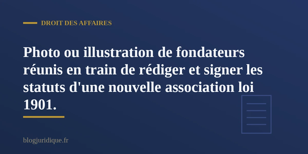 Reunion des fondateurs pour creer une association loi 1901