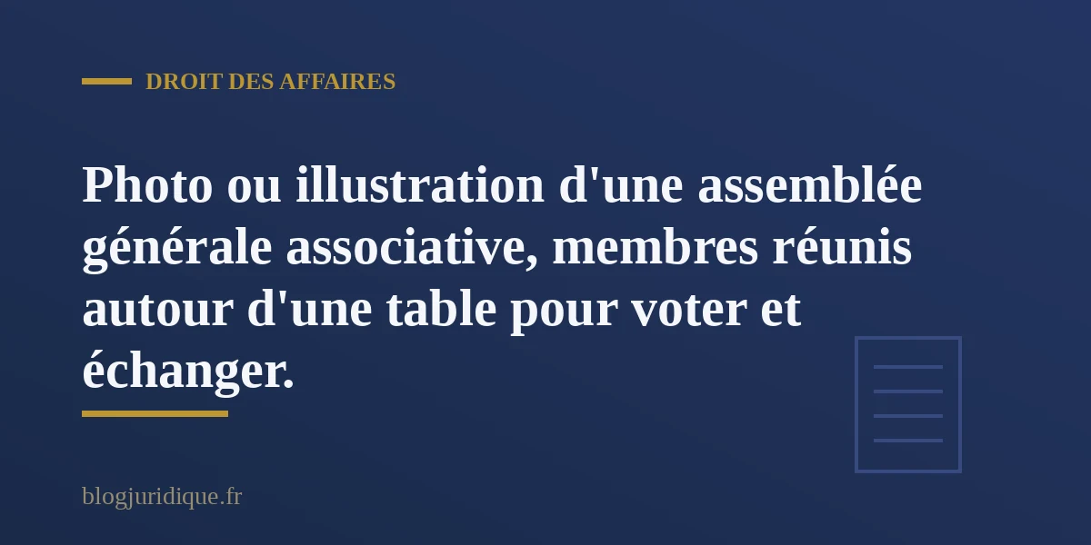 Membres reunis en assemblee generale pour une association loi 1901