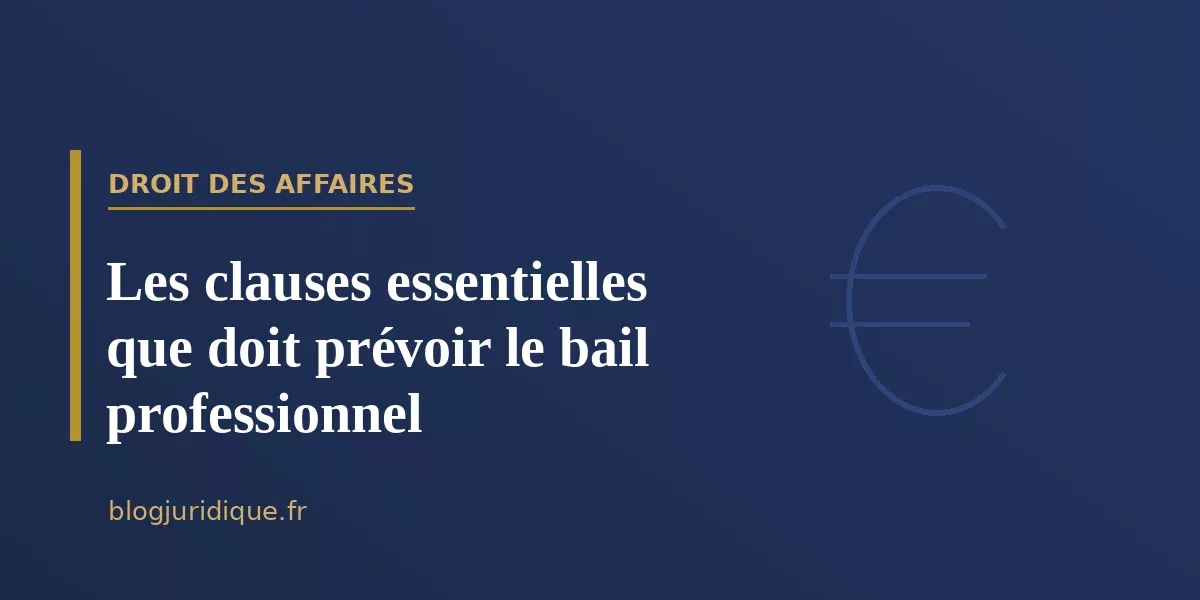 Les clauses essentielles que doit prévoir le bail professionnel