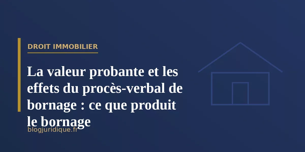 La valeur probante et les effets du procès-verbal de bornage : ce que produit le bornage