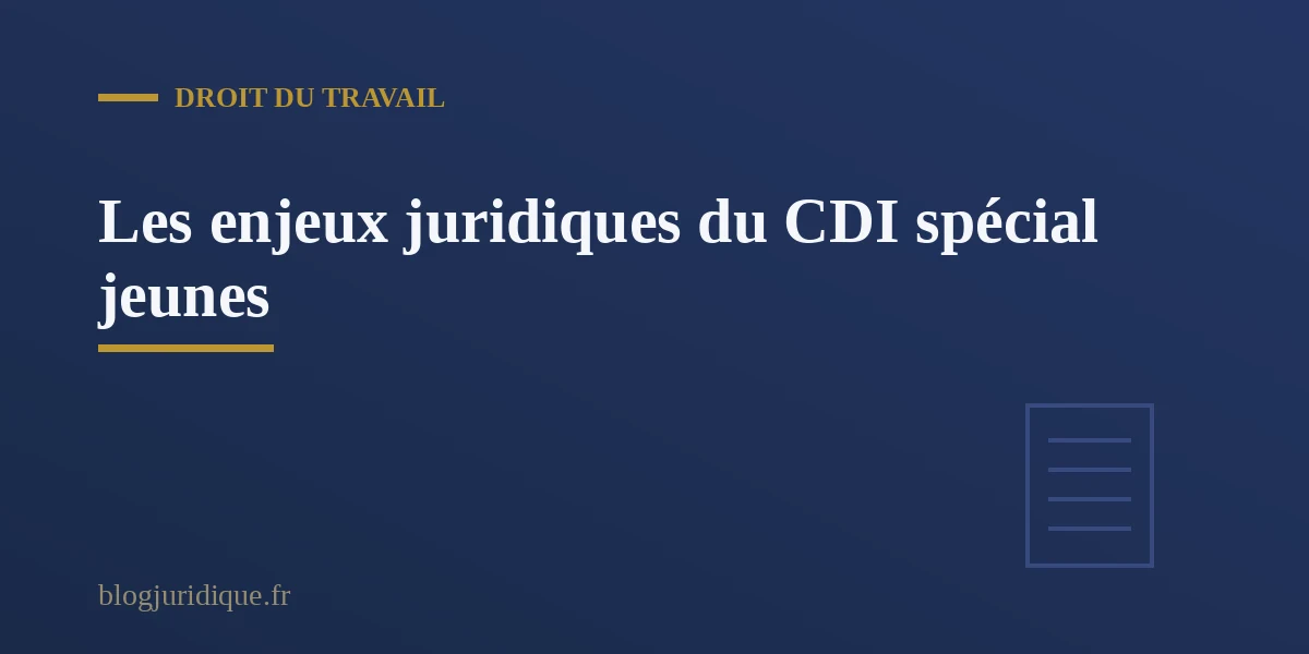 Balance de la justice posée sur un bureau avec des documents contractuels représentant les enjeux juridiques du CDI spécial jeunes