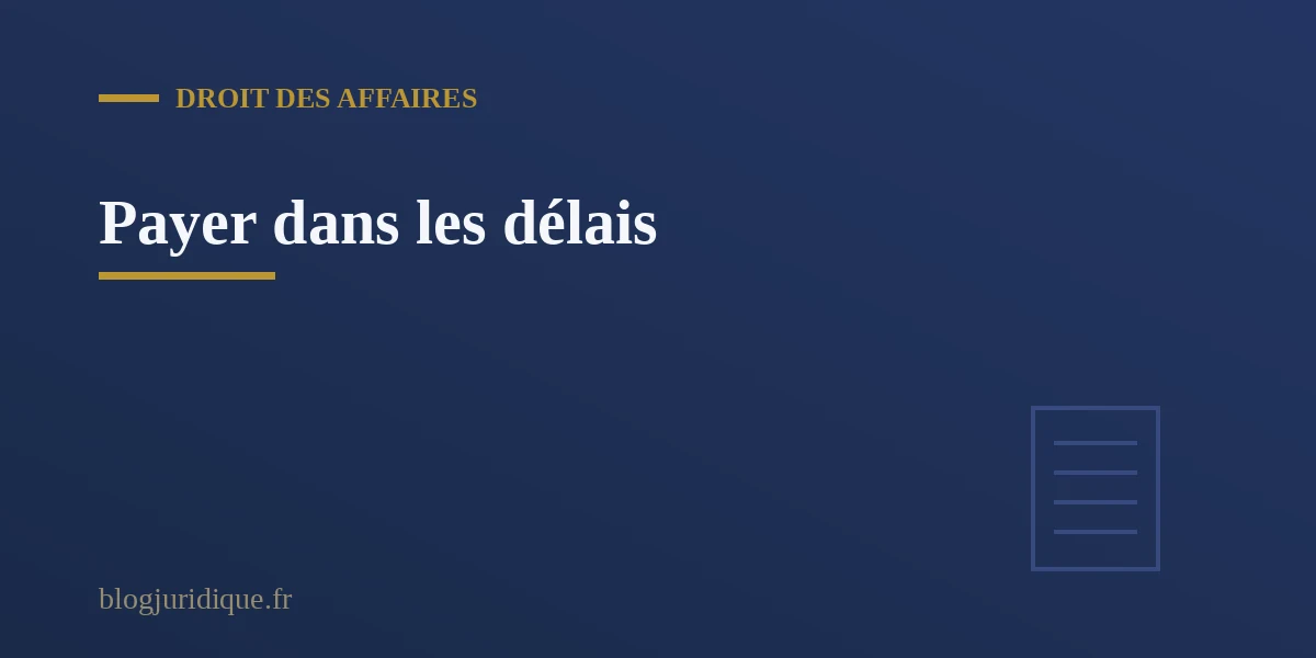 Entreprises convenant des delais de paiement d une facture dans le respect des plafonds legaux