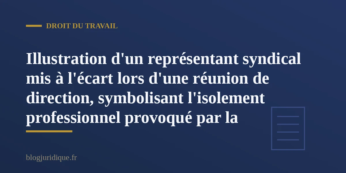 Salarié syndicaliste exclu des échanges pendant une réunion en entreprise