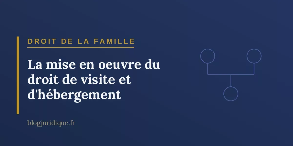 La mise en oeuvre du droit de visite et d'hébergement