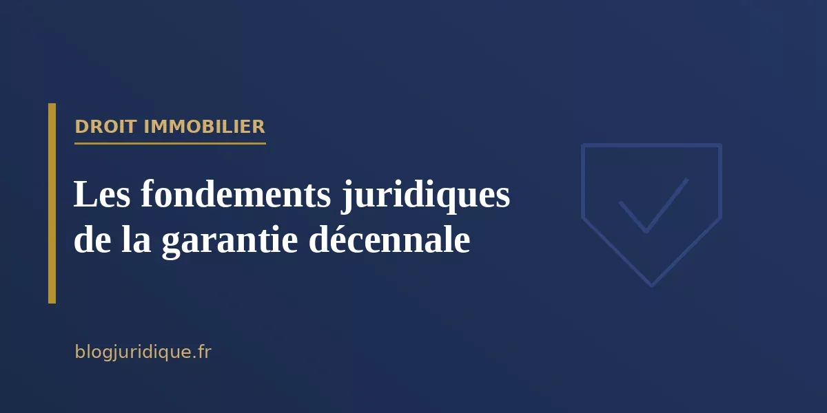 Les fondements juridiques de la garantie décennale