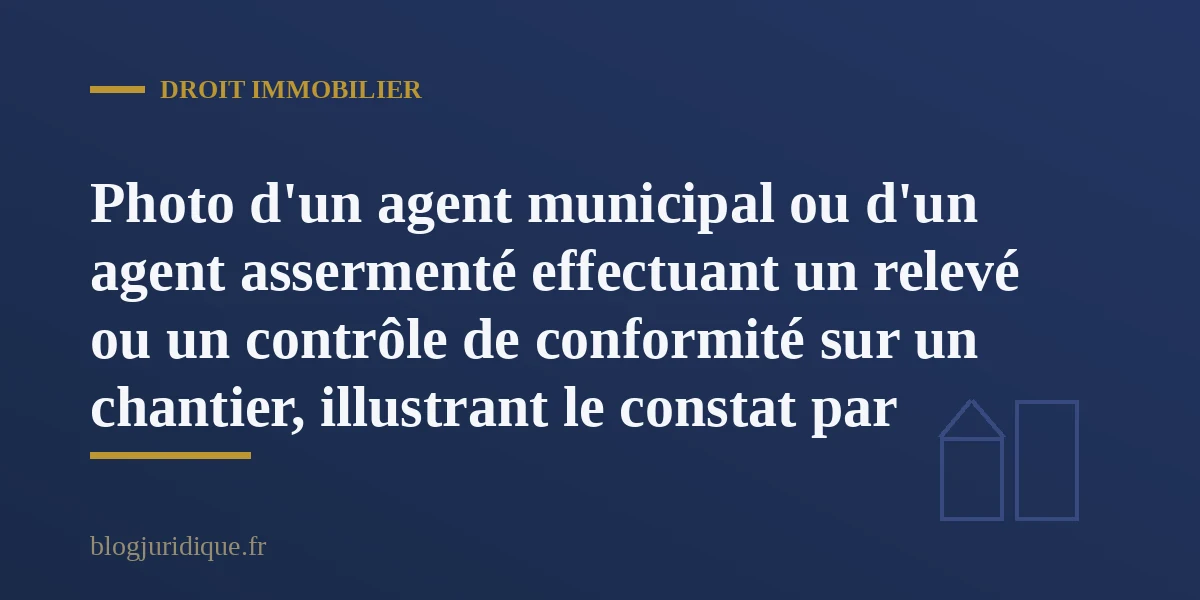 Agent municipal réalisant un contrôle de conformité sur un chantier