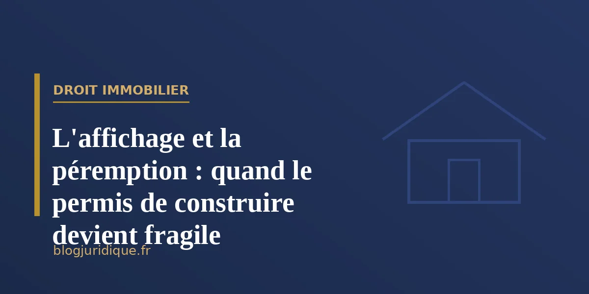 L'affichage et la péremption : quand le permis de construire devient fragile