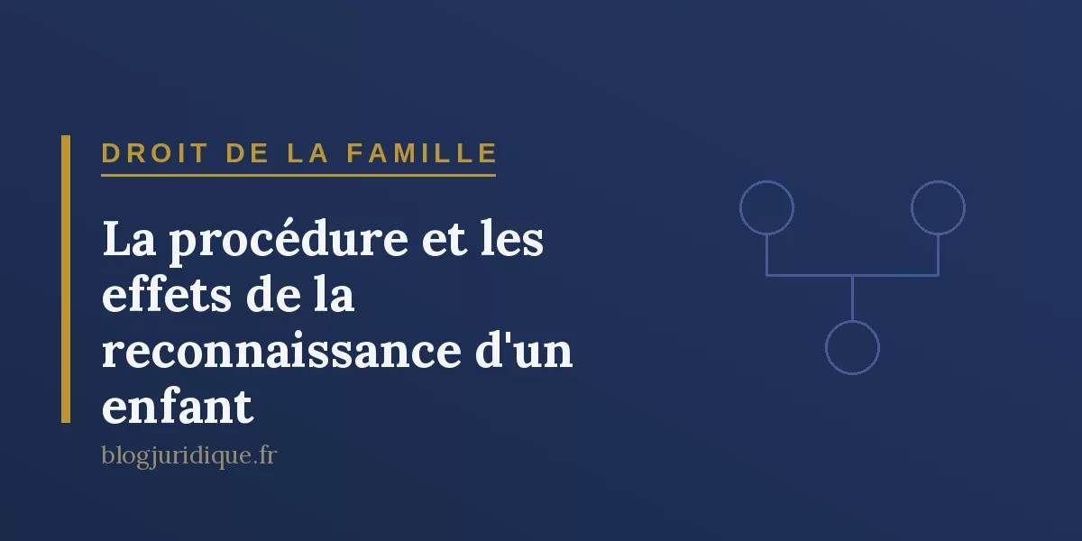 La procédure et les effets de la reconnaissance d'un enfant