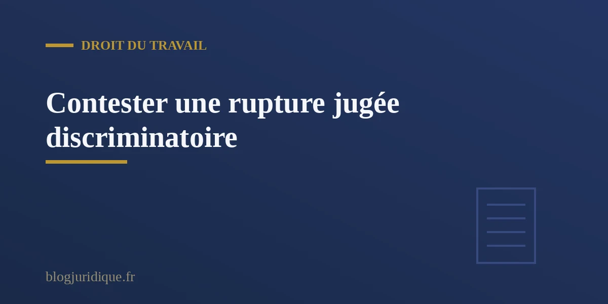 Contester une rupture jugée discriminatoire