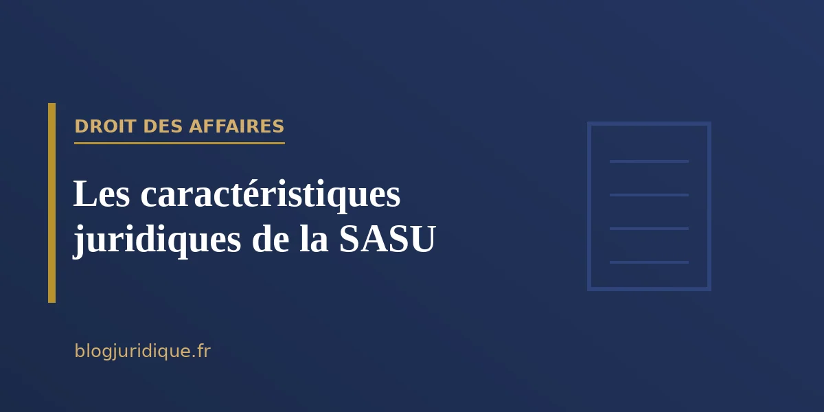 Les caractéristiques juridiques de la SASU