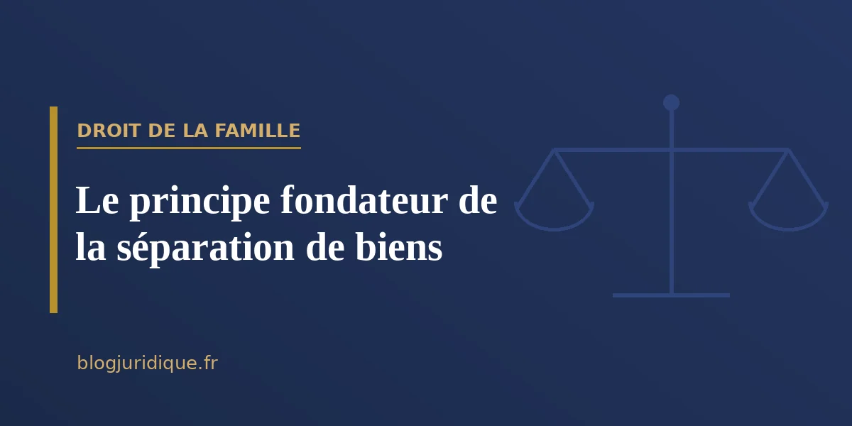 Le principe fondateur de la séparation de biens