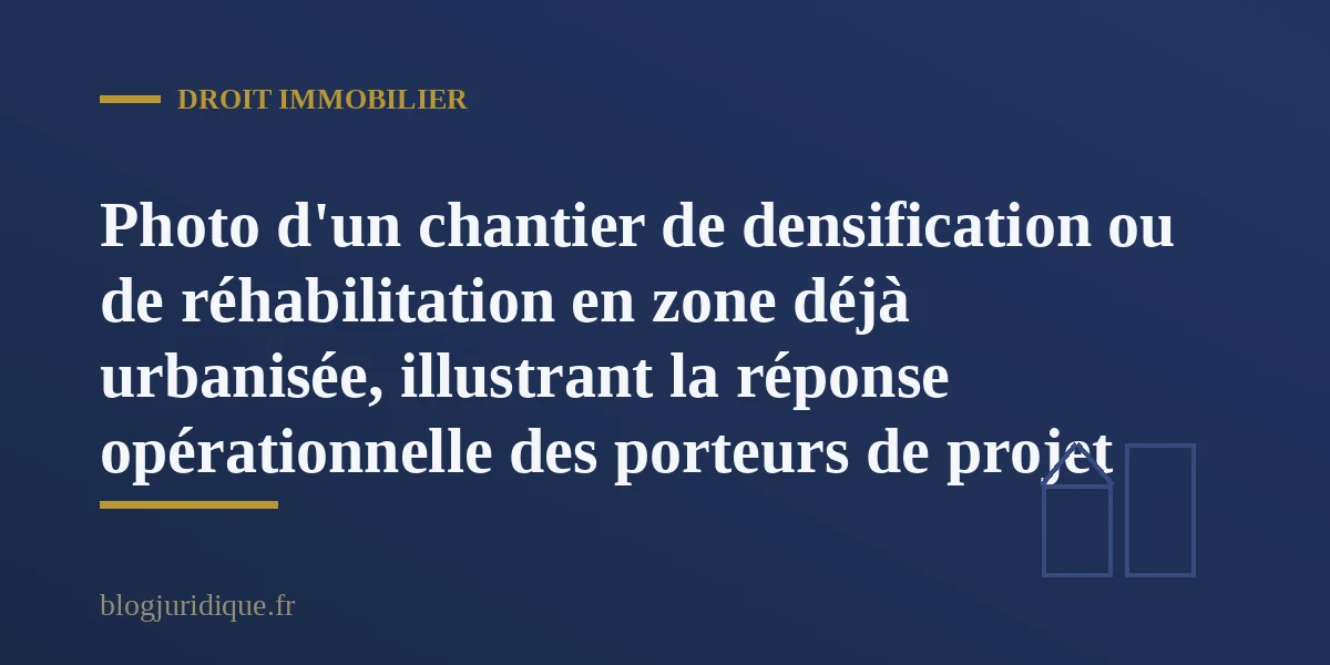 Chantier de densification urbaine illustrant la mise en oeuvre du zéro artificialisation nette