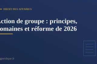 Balance de la justice et groupe de personnes symbolisant le recours collectif en droit français