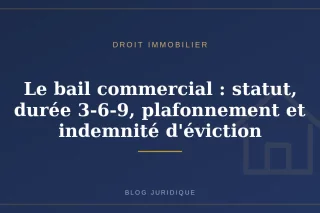 Le bail commercial : statut, durée 3-6-9, plafonnement et indemnité d'éviction