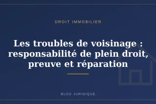 Les troubles de voisinage : responsabilité de plein droit, preuve et réparation